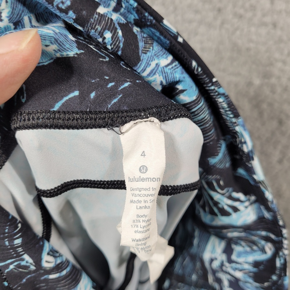LULULEMON Fast Free Crop 4 Eternal Wave Starlight Black Run Gym PULLTAG ATTACHED - Picture 6 of 8